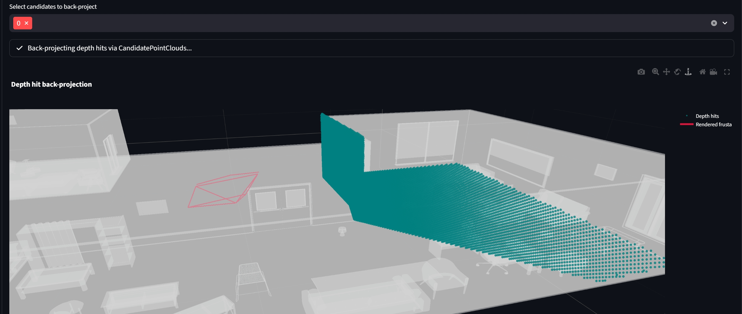 Candidate Pose looking up and away (neg y, x, pos x world)